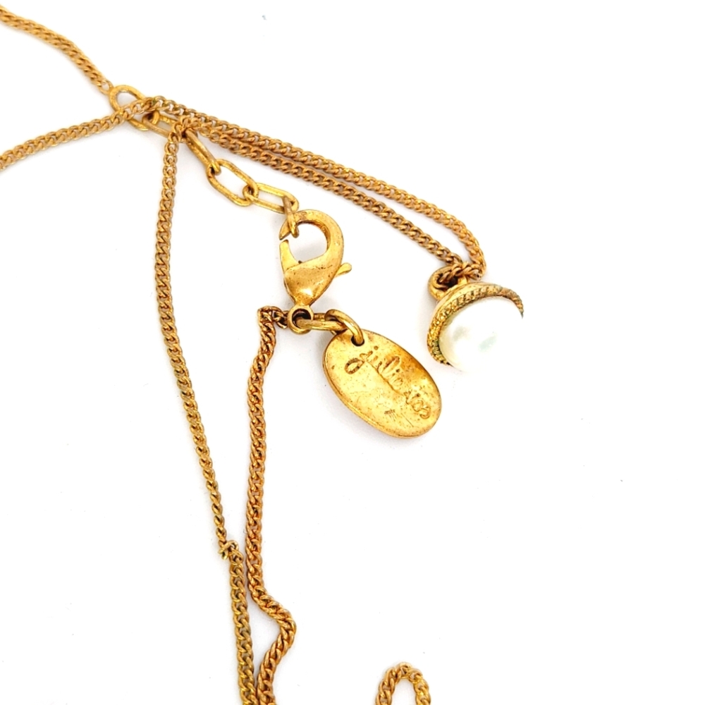 Julie Vos Baroque Pendant Gold Plated Chain Necklace Dainty Minimalist Layering